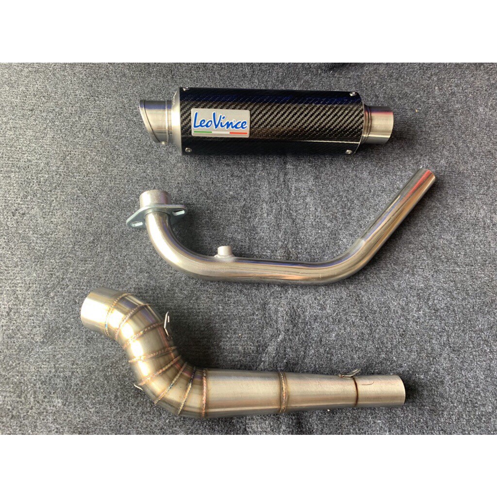 Fulset Pô Leovince Carbon Xịn Kèm Cổ Inox Gắn Wave Dream Sirius Exciter Winer Sonic Satria