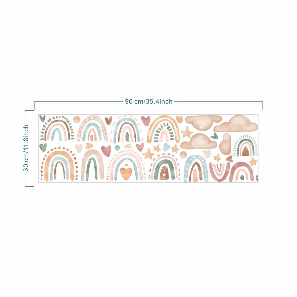 Giấy Dán Tường Hình Cầu Vồng Hoạt Hình Dễ Thương Cho Phòng Trẻ Em