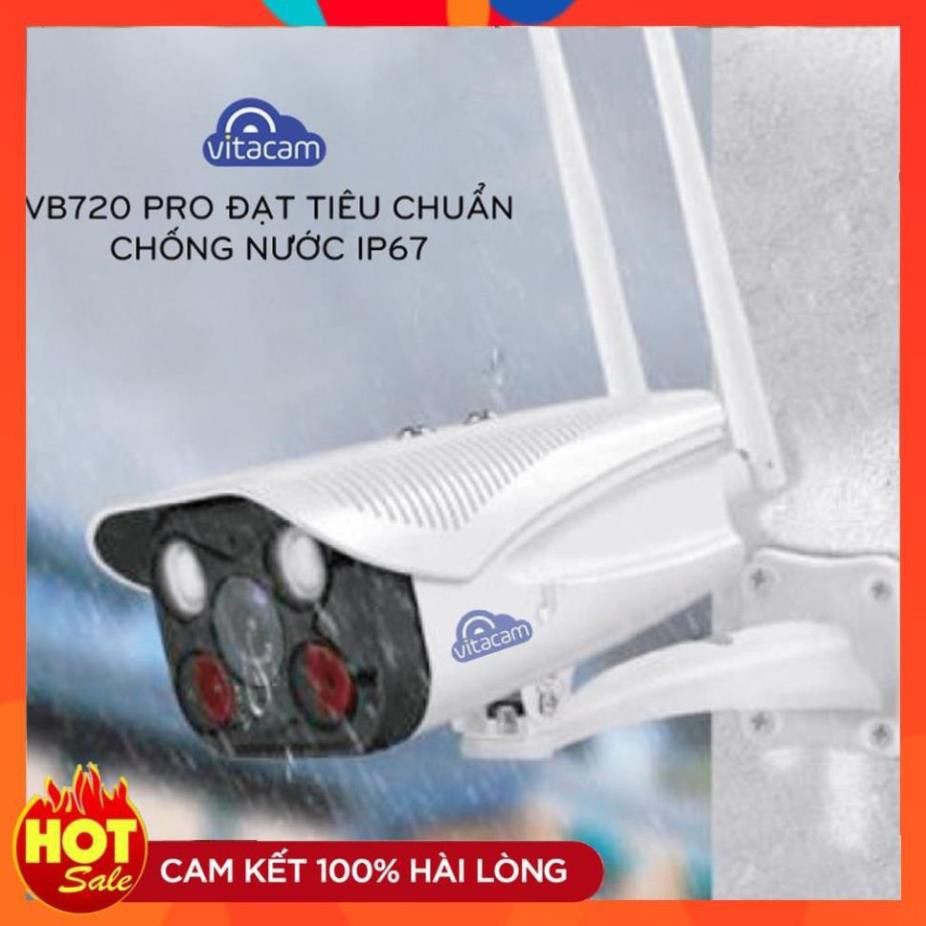 [Chính Hãng] Camera IP Wifi Vitacam VB720 Pro Ngoài Trời Hình Ảnh có màu cả Đêm và Ngày-Chính Hãng BH 24T