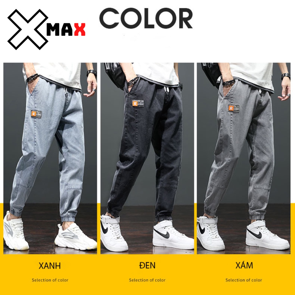 Quần jean jogger nam co giãn 4 chiều bo gấu phá cách cực đẹp, Quần bò nam cạp chun Hottrend hàn quốc Xmax B050 | BigBuy360 - bigbuy360.vn