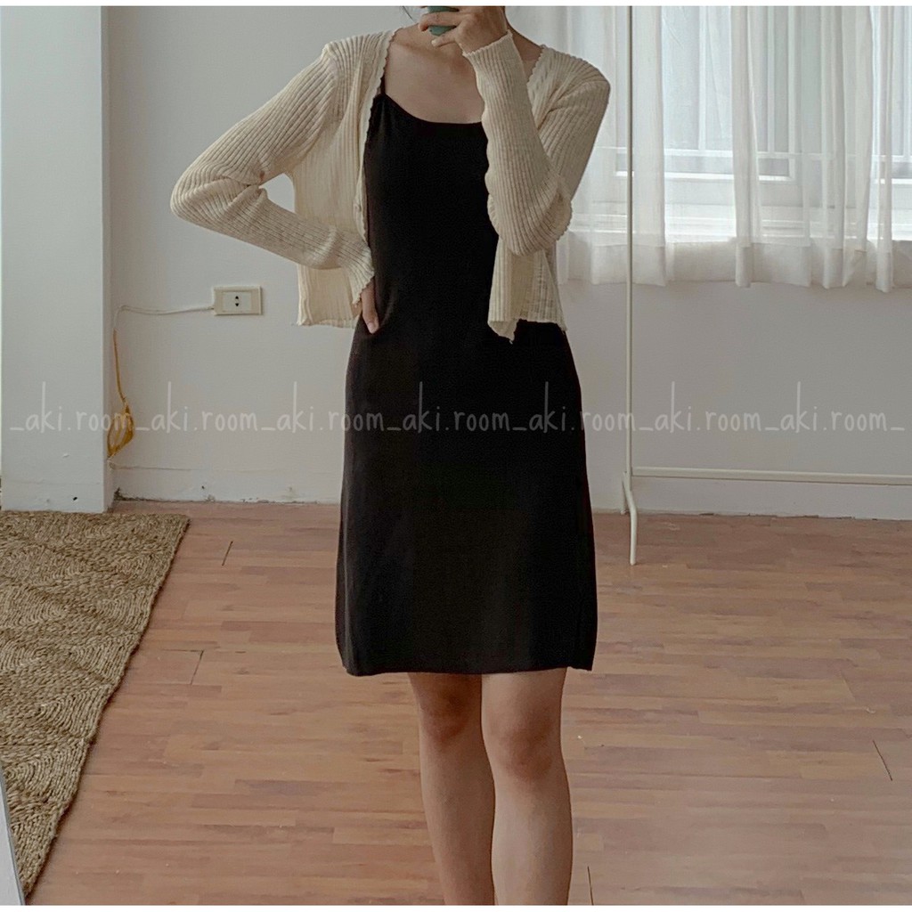 Áo cardigan mỏng cổ V viền sóng một khuy | BigBuy360 - bigbuy360.vn