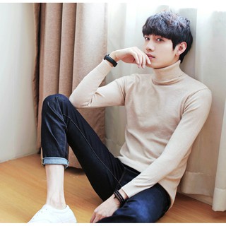 (LEN QUẢNG CHÂU) Áo Len Cổ Lọ Nam Len Lông Cừu - AL01