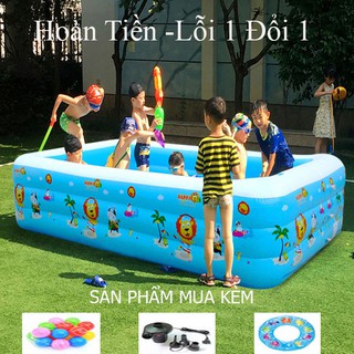 Bể Phao Bơi , Bể Bơi Tại Nhà 3 Tầng Cao Cấp Đáy Chống Trượt Bể Bơi Gấp Gọn Trong Nhà Đủ Kích Cỡ Nhiều Hoạt Tiết Cho Bé