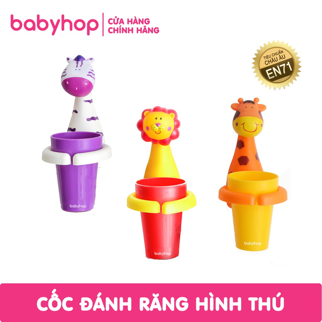 Cốc đánh răng hình thú babyhop cho bé