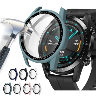 Ốp khung pc cứng + kính cường lực bảo vệ toàn diện cho đồng hồ huawei watch gt 2 46mm gt2 46mm