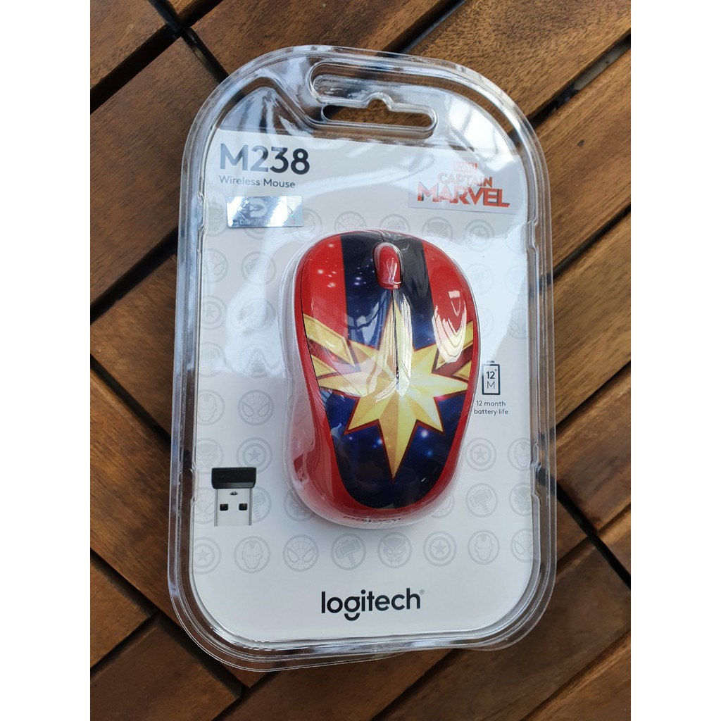 Chuột không dây Logitech M238 Marvel Collection - Hàng Chính Hãng