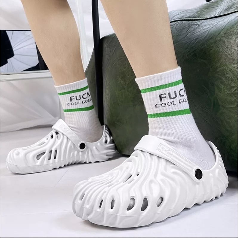 Giày sục lười nam siêu nhẹ lỗ gợn sóng cao 3cm chất liệu EVA đi mưa đi biển - GL041