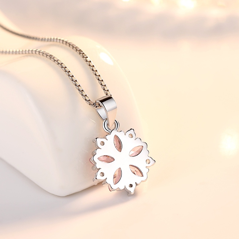 Vòng cổ Đính Đá Zircon Màu Hồng Ngọt Ngào Phong Cách Hàn Quốc Thời Trang Cho Nữ