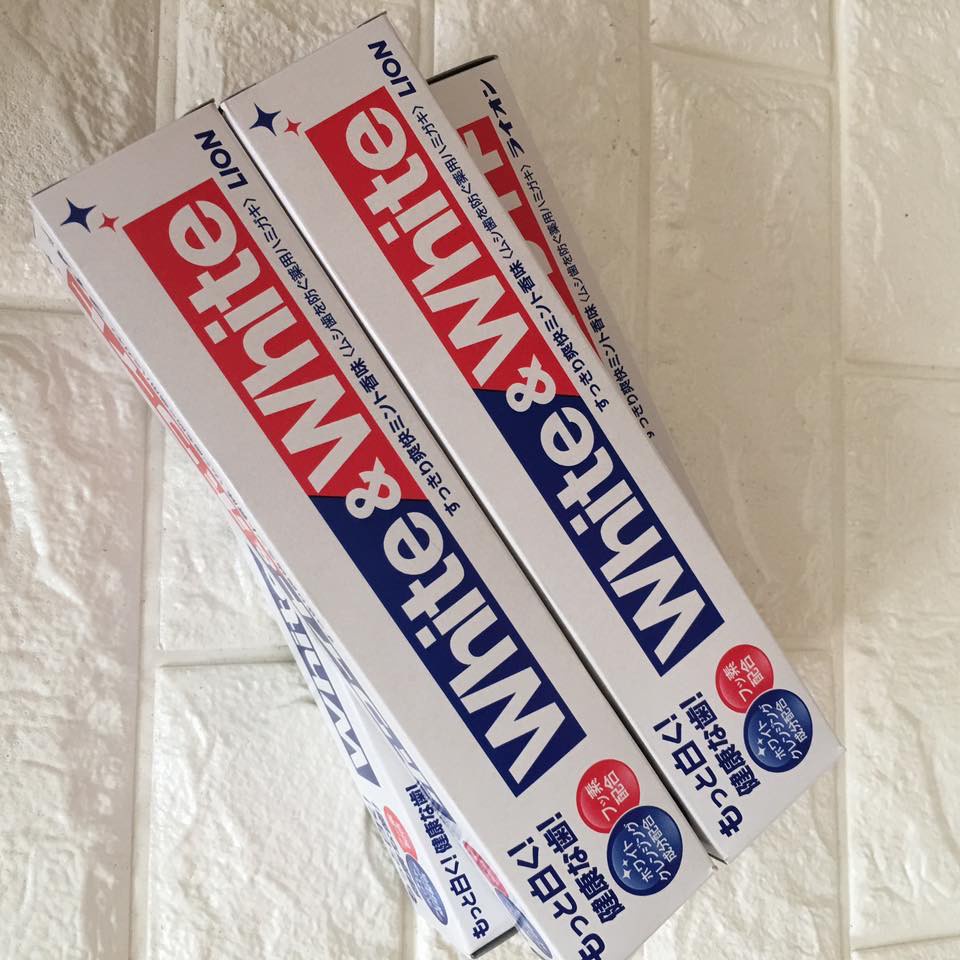 Kem đánh răng White &amp; White Lion làm trắng răng , hơi thở thơm mát Nội Địa Nhật Bản