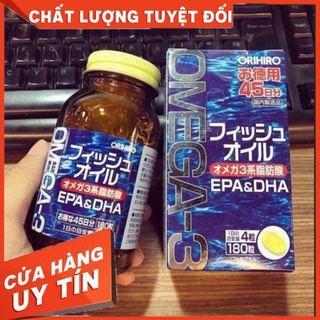 Chuẩn Auth- Viên dầu cá Omega 3 Orihiro EPA & DHA Nhật Bản hộp 180 viên