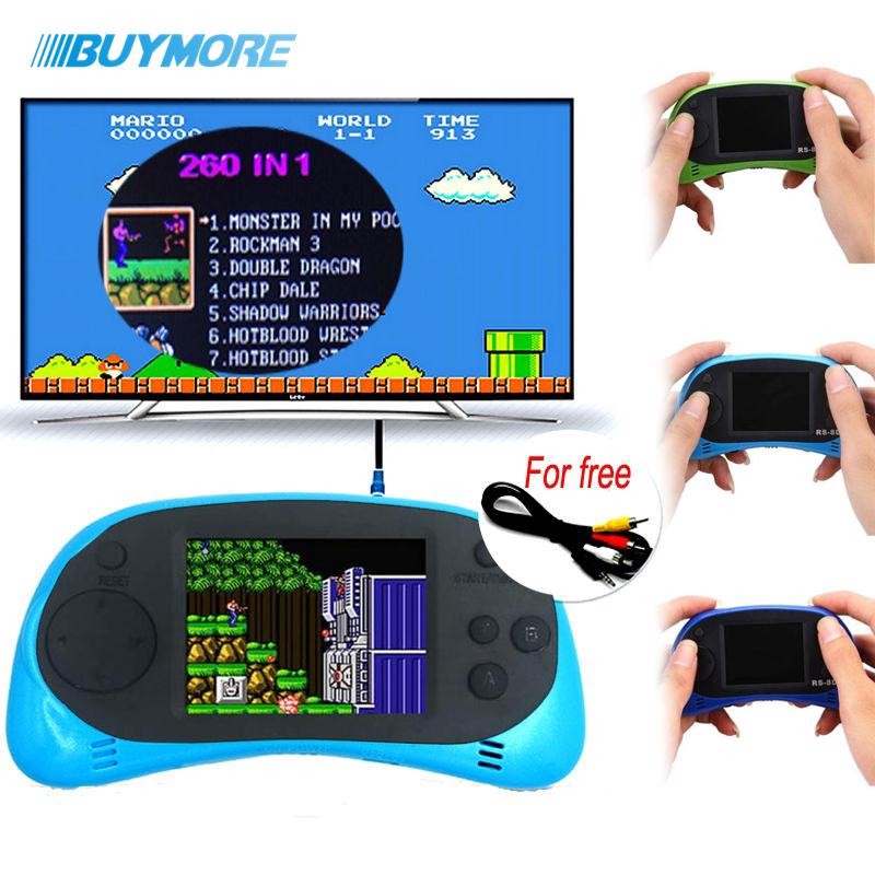 Máy chơi game cầm tay rs-8d 2.5 &quot; LCD 260 trò chơi cổ điển tích hợp sẵn 260 trò chơi cổ điển -dc2093