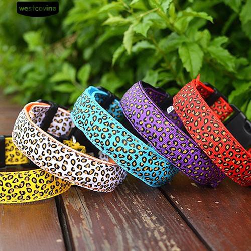 Vòng Cổ Họa Tiết Da Báo Có Đèn Led Cho Thú Cưng