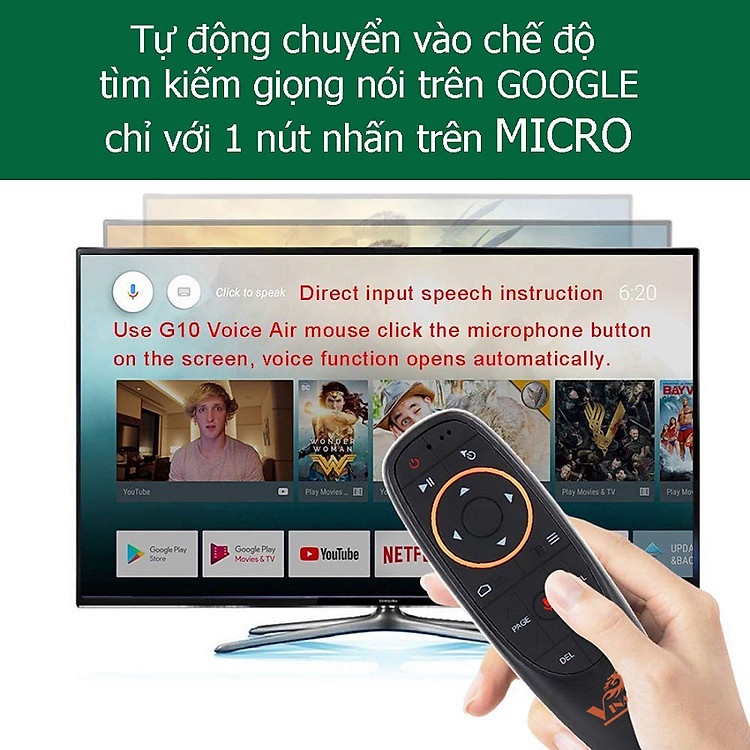 CHUỘT BAY + ĐIỀU KHIỂN GIỌNG NÓI VINABOX KM680 PRO - TÍCH HỢP MIC VOICE