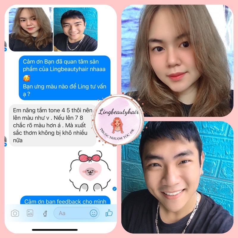 Thuốc Nhuộm Tóc màu NÂU SỮA lên từ nền nâu, không tẩy tóc