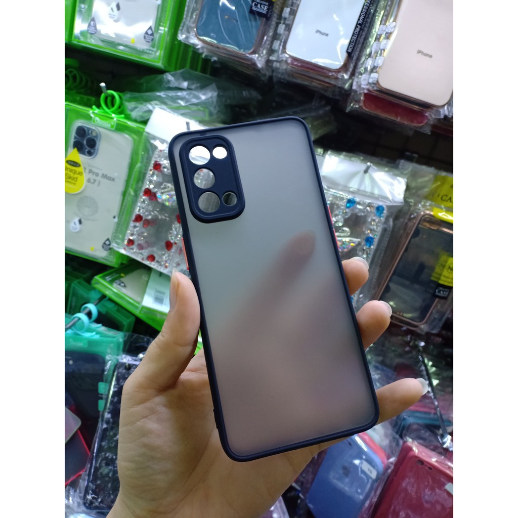 Ốp lưng nhám mặt mờ viền màu OPPO Reno 5