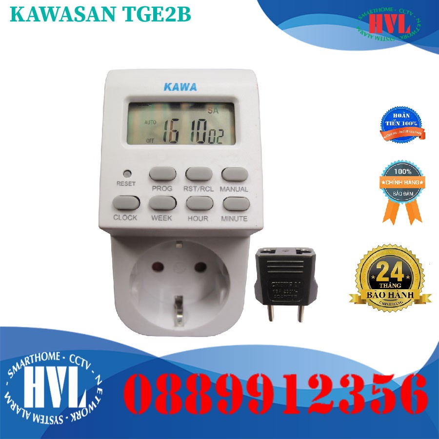 Ổ CẮM HẸN GIỜ ON/OFF TGE2B KAWASAN CHÍNH HÃNG