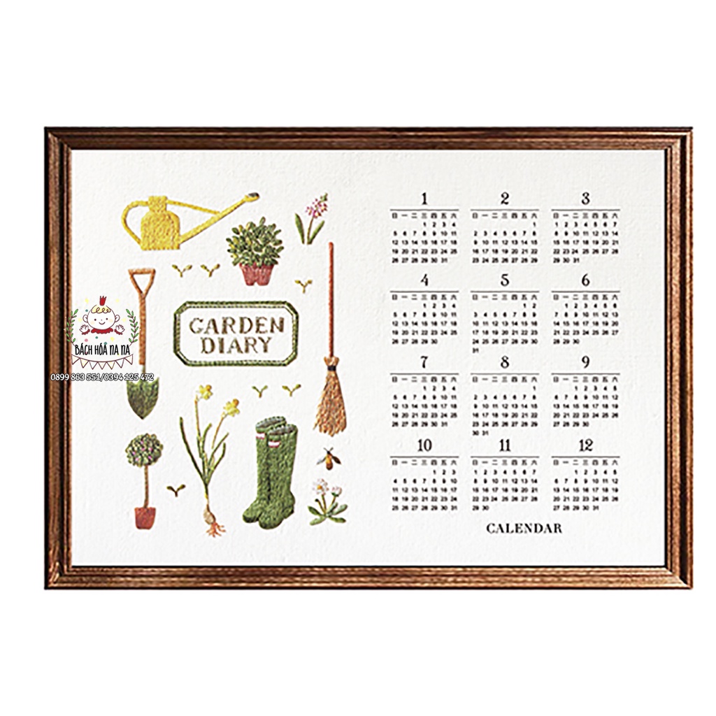 DIY bộ KIT tập thêu tay LỊCH VẢI 2024 quà tặng handmade/ GÓI NGUYÊN LIỆU TỰ THÊU ngày kỷ niệm/ bách hóa na na