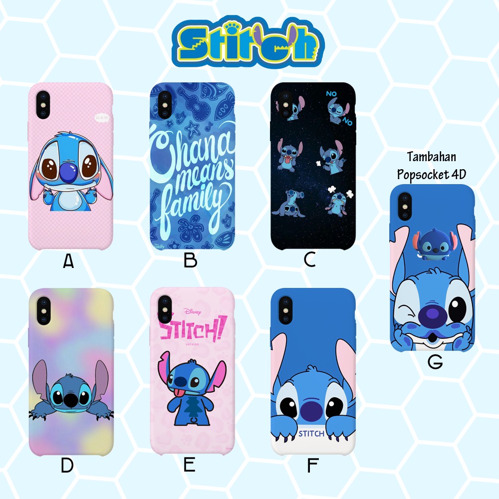 Ốp Điện Thoại Dẻo Họa Tiết Hoạt Hình Stitch Dễ Thương Kèm Giá Đỡ Popsocket - 1 Ngày