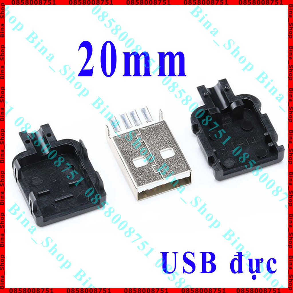 Đầu USB 2.0 4pin có nắp nhựa USB DIY đực cái tự chọn