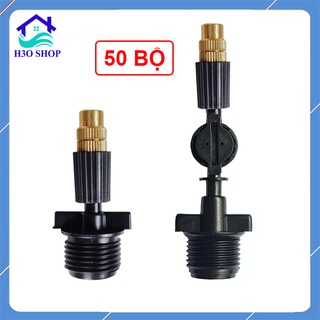 50 bộ béc phun sương 1 hướng bằng đồng kèm ren nối ống 21mm, béc phun sương tưới hoa lan