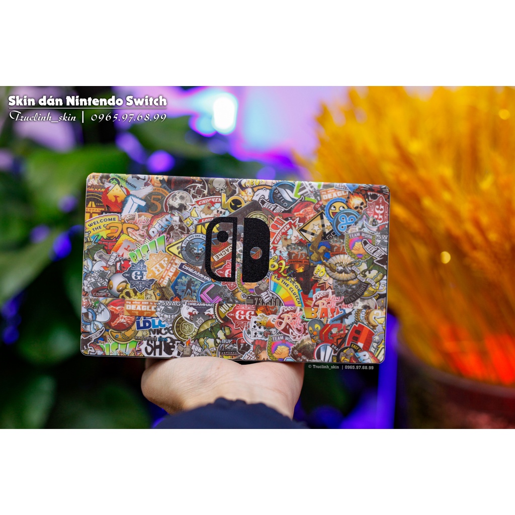 Skin decal dán Nintendo Switch V1, V2 / OLED mẫu Stickerbomb stic257