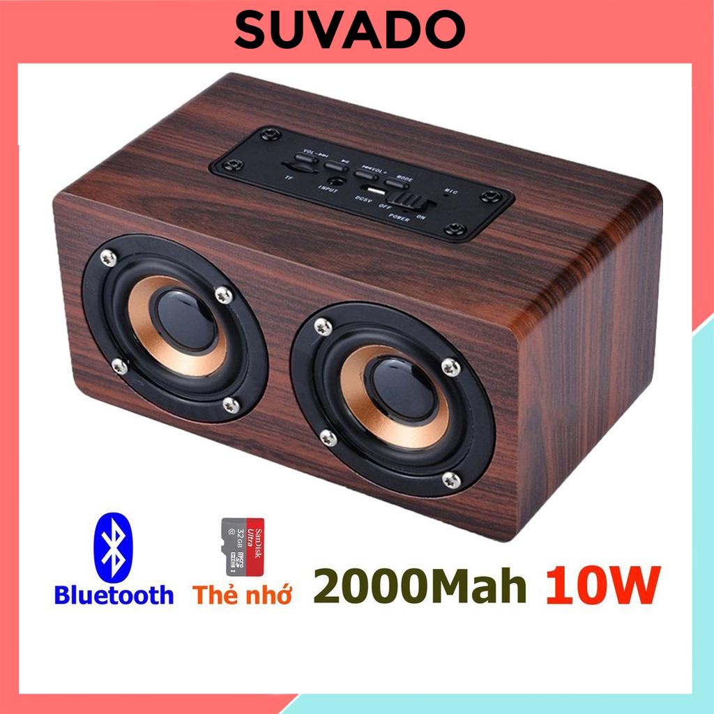 Loa Bluetooth Gỗ Không Dây V5 Âm Thanh Stereo Sống Động, Siêu Bền, Pin trâu