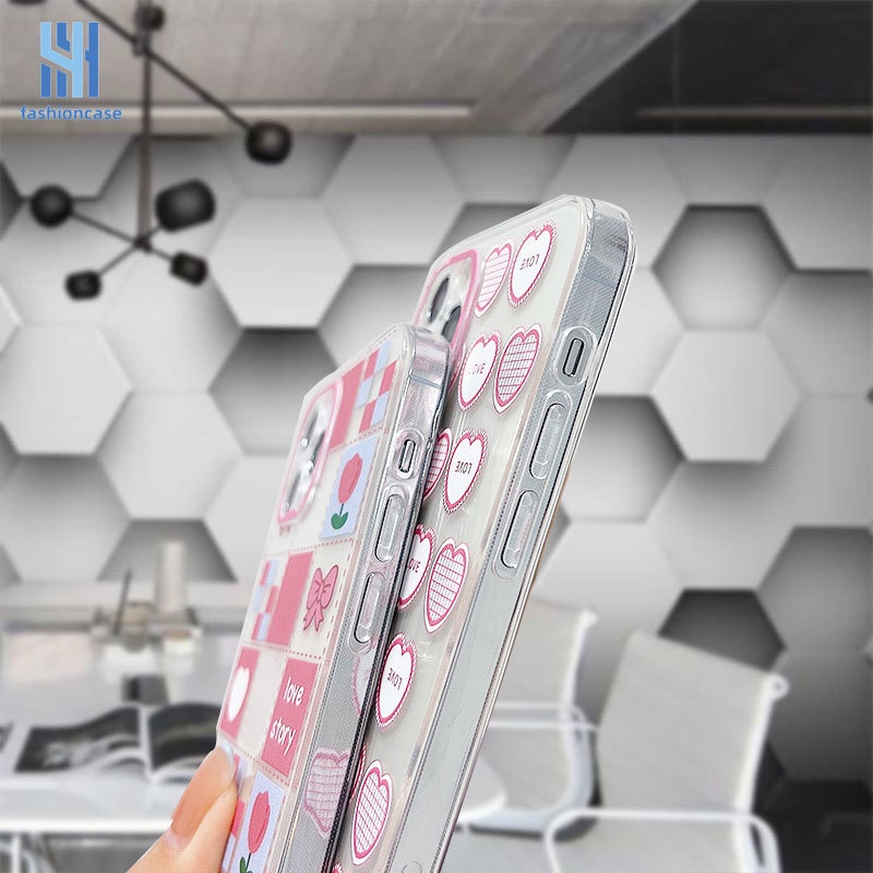 Case Xiaomi Redmi Note 10 PRO MAX 9 8 10 10S 9 PRO MAX 11 9S Xiaomi Redmi POCO C3 C31 X3 NFC X3 PRO Redmi 9C NFC 9A 9i 9T 9AT 9ACTIV  9 PRO Power 10X POCO M2 PRO 10 Prime Pink Plaid Transparent Phone Case