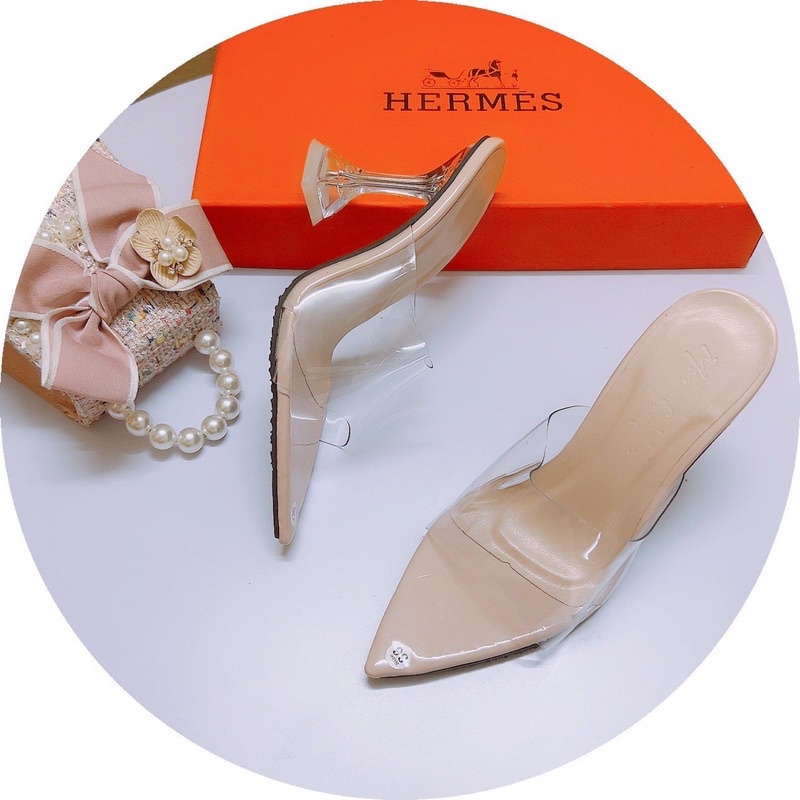 Bán Sỉ-Guốc cao gót mũi nhọn quai trong gót ly 8cm siêu chảnh