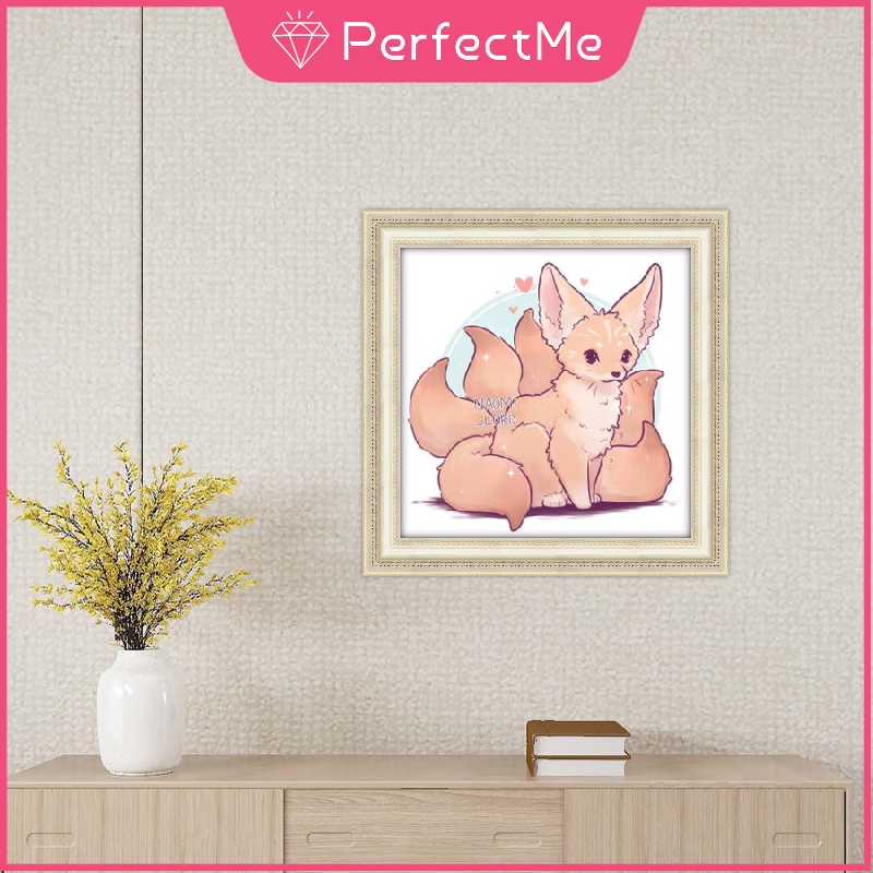 Bộ tranh đính đá 5D tự làm 30x30cm hình chú cáo trang trí phòng khách