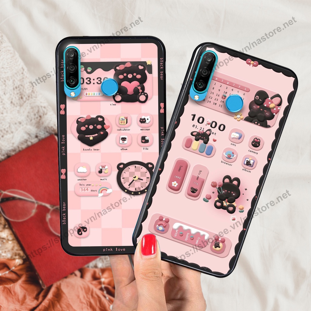 Ốp lưng Huawei Nova 4e / P30 Lite gấu, đồng hồ dễ thương cute giá rẻ