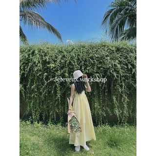 Váy hai dây dài xếp ly by Jeteveux