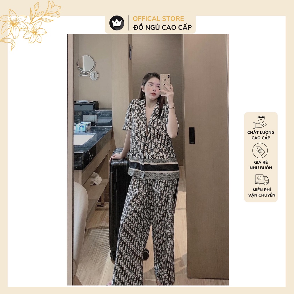 [ Siêu Hot ] Bộ Đồ Pijama lụa - Bộ lụa cộc tay quần dài chất liệu mát lịm | BigBuy360 - bigbuy360.vn