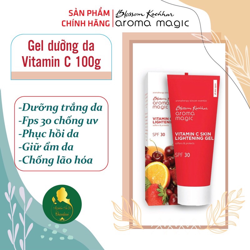 Gel dưỡng sáng da, mờ thâm nám vitamin C aromamagic vitamin C lightening gel SpF30