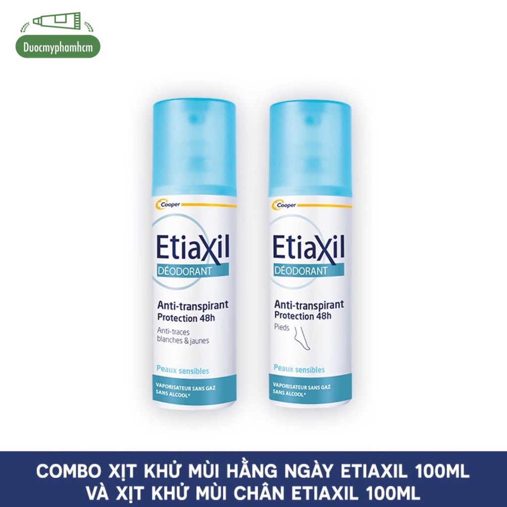 Combo Xịt Khử Mùi Hằng Ngày Etiaxil 100ML và Xịt Khử Mùi Chân Etiaxil 100ML