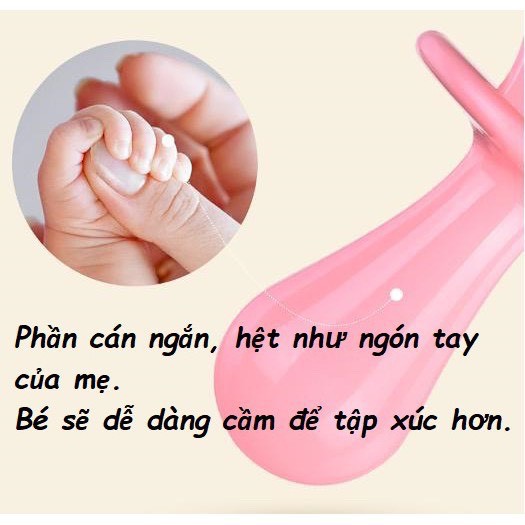 Thìa nĩa tập xúc cán ngắn cho bé tập ăn dặm