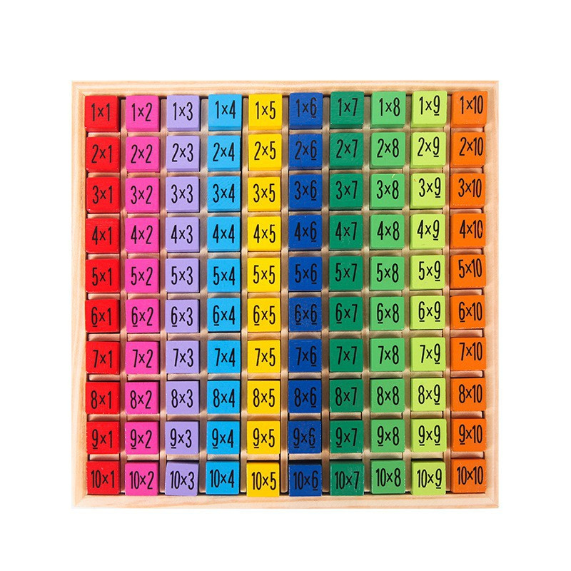 Bảng nhân bảng toán bằng gỗ Trò chơi Bảng trẻ em Montessori Mầm non Học tập Đồ chơi Quà tặng cho trẻ mới biết đi Tặng 3 tuổi