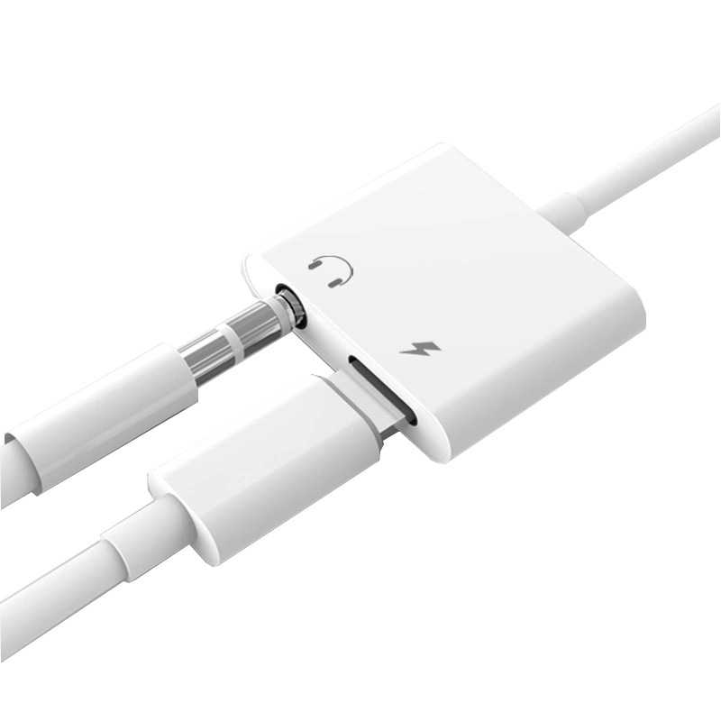 2 in 1 Charger Listening Adapter For IPX 8 7 Charge Adapter 3.5mm Jack AUX Splitter