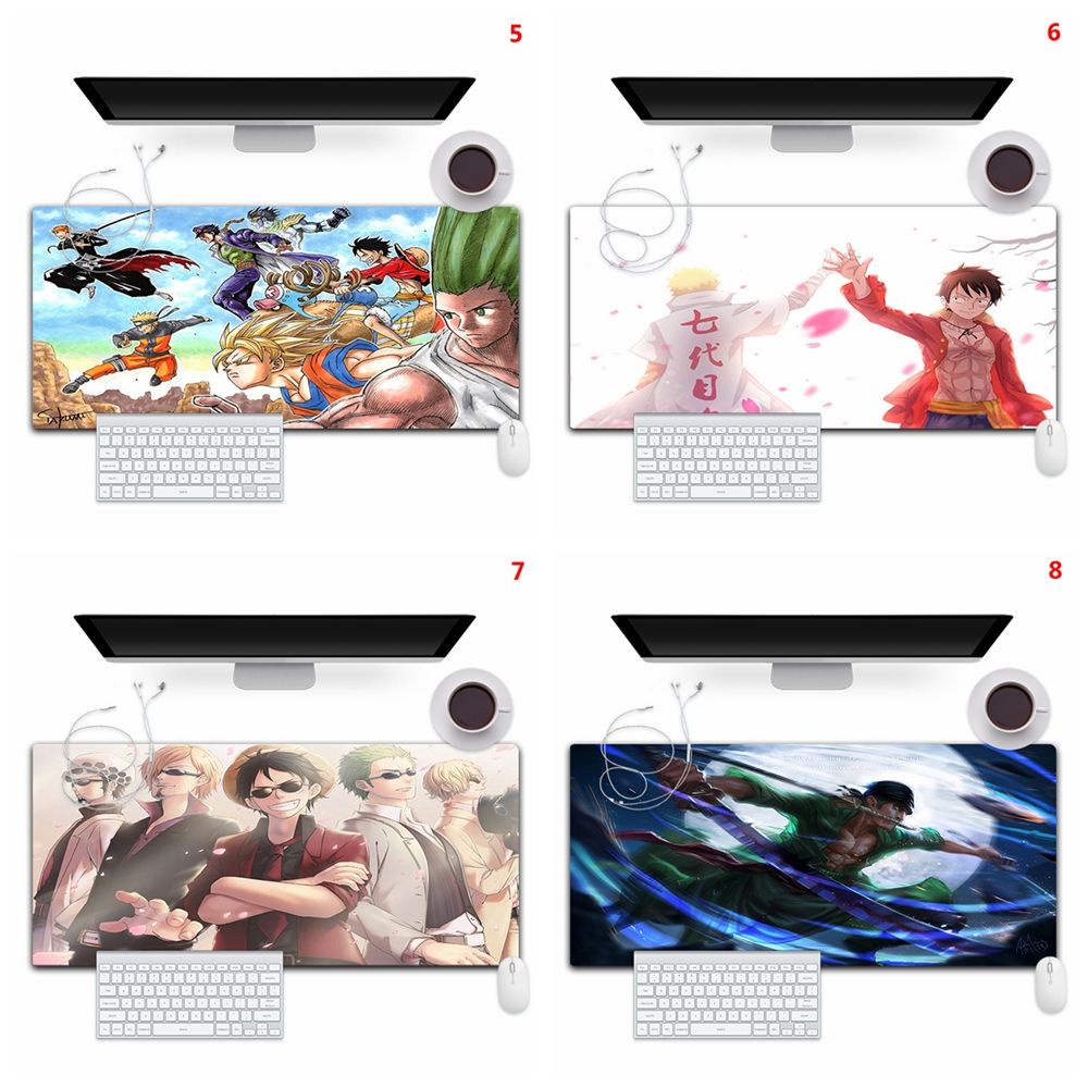 Thảm lót chuột và bàn phím cỡ lớn 80x30cm chống trượt in hình Anime One Piece