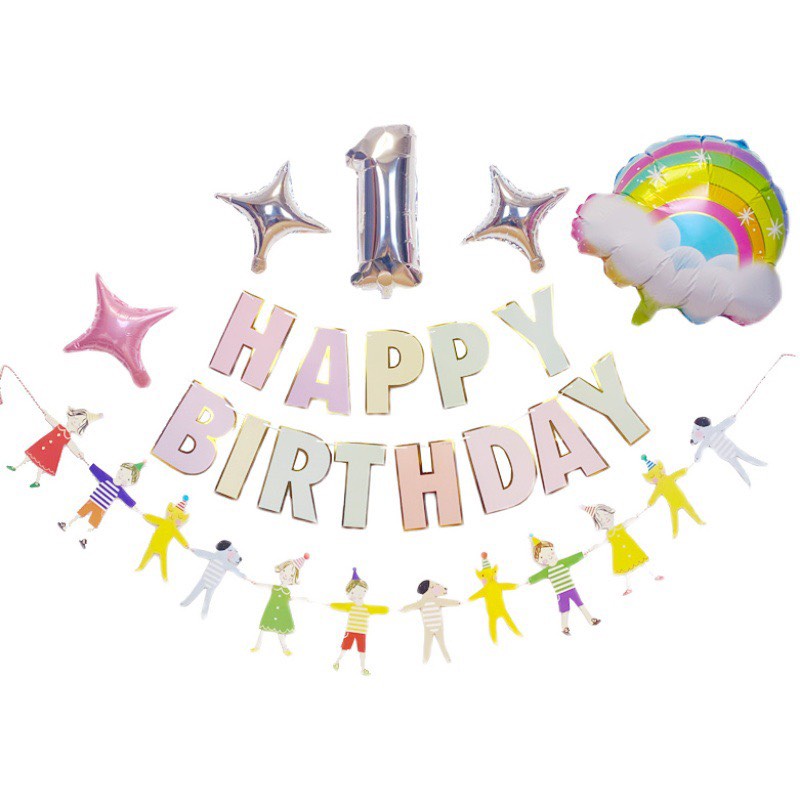 (Video Thật) Dây Chữ Trang Trí Sinh Nhật - Happy Birthday Bằng Giấy YH991