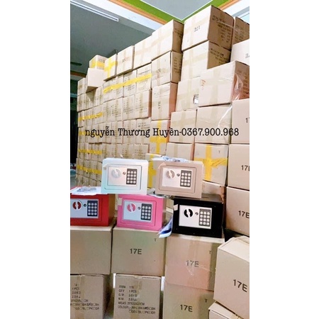 Két sắt mini 17E không khe đút tiền két sắt mini đựng tiền bằng hợp kim an toàn chống cháy nổ mẫu mới 2021