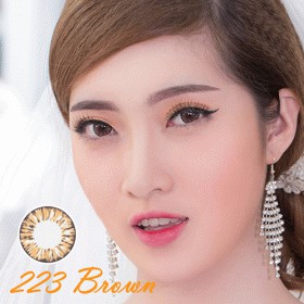 Kính giãn tròng 223 Brown Hàn Quốc có độ ( 0.00 ~ 6.00)