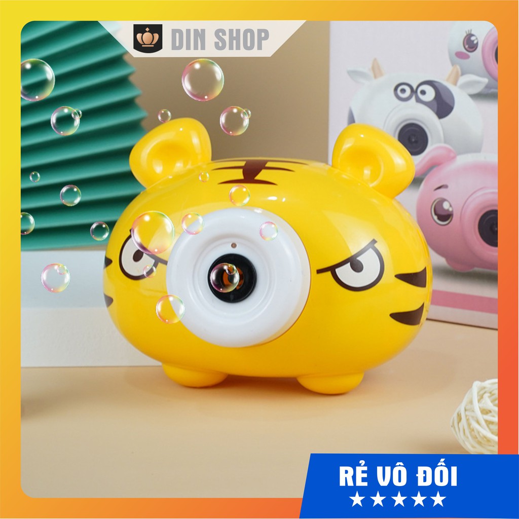 Máy Ảnh Thổi Bong Bóng Phát Nhạc HEO CUTE Máy Ảnh Thổi Bóng Tự Động Kèm Xà Phòng, Đồ Chơi Ngoài Trời Có Đèn Cho Bé