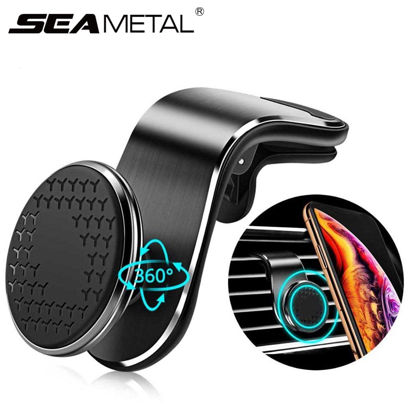Giá đỡ điện thoại từ tính xoay 360 độ đa năng kẹp trên khe thông gió cho xe ô tô | BigBuy360 - bigbuy360.vn