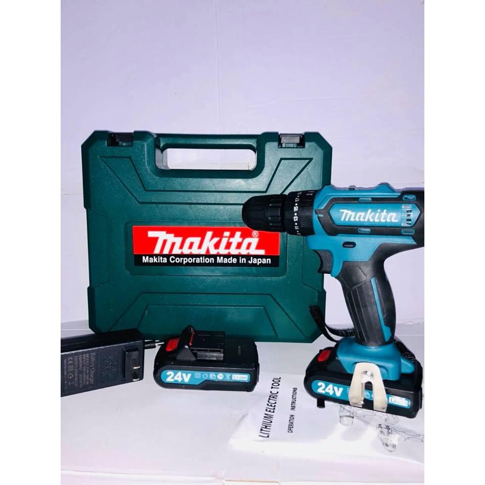 Máy khoan pin MAKITA 24V 1 PIN  Có BÚA và Phụ Kiện, máy khoan pin, máy khoan, máy bắt vít, máy khoan cầm tay cao cấp