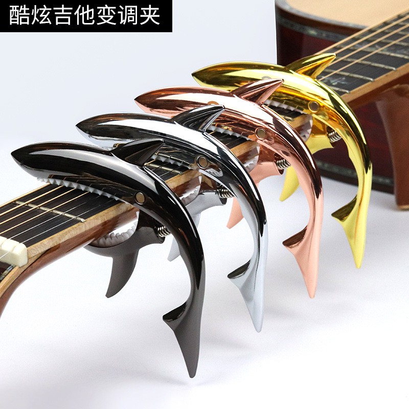 Capo Guitar cá mập cao cấp dành cho đàn ghita acoustic, classic Habatha