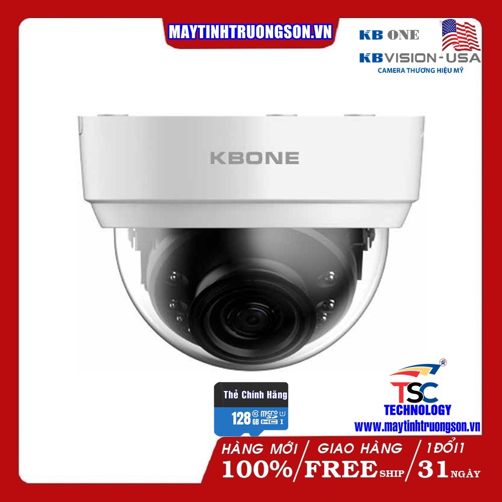 Camera KBONE KN2002WN 2.0MP Camera IP Wifi Dome Full HD | Kèm Thẻ Nhớ 128Gb