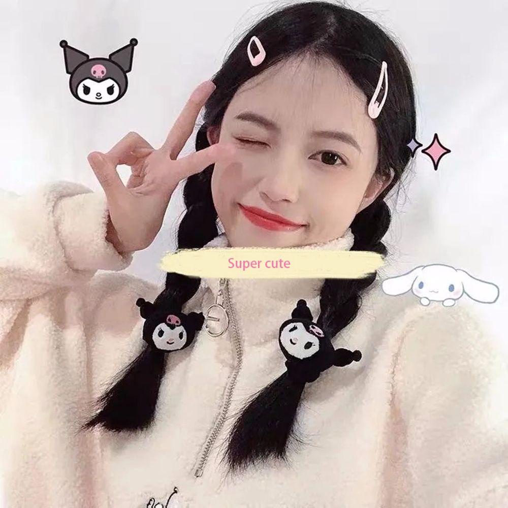 QQMALL Kẹp Tóc Vải Bông Mềm Đính Búp Bê Chú Chó Cinnamon Hoạt Hình Kiểu Hàn Quốc Ngọt Ngào