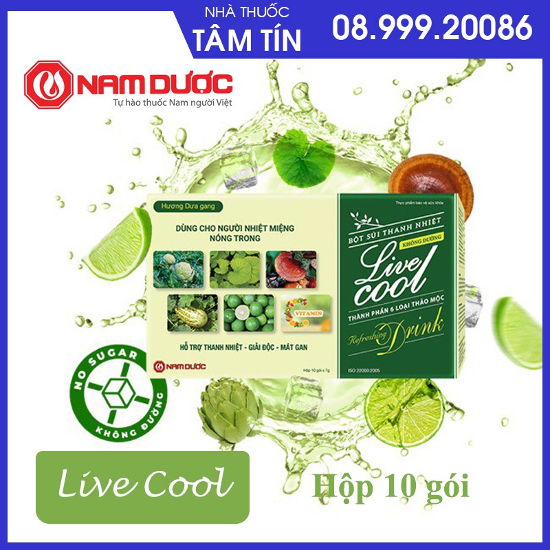 Bột sủi thanh nhiệt Livecool -( Bột sủi hương chanh và dưa gang ) Thanh nhiệt, mát gan, giải độc