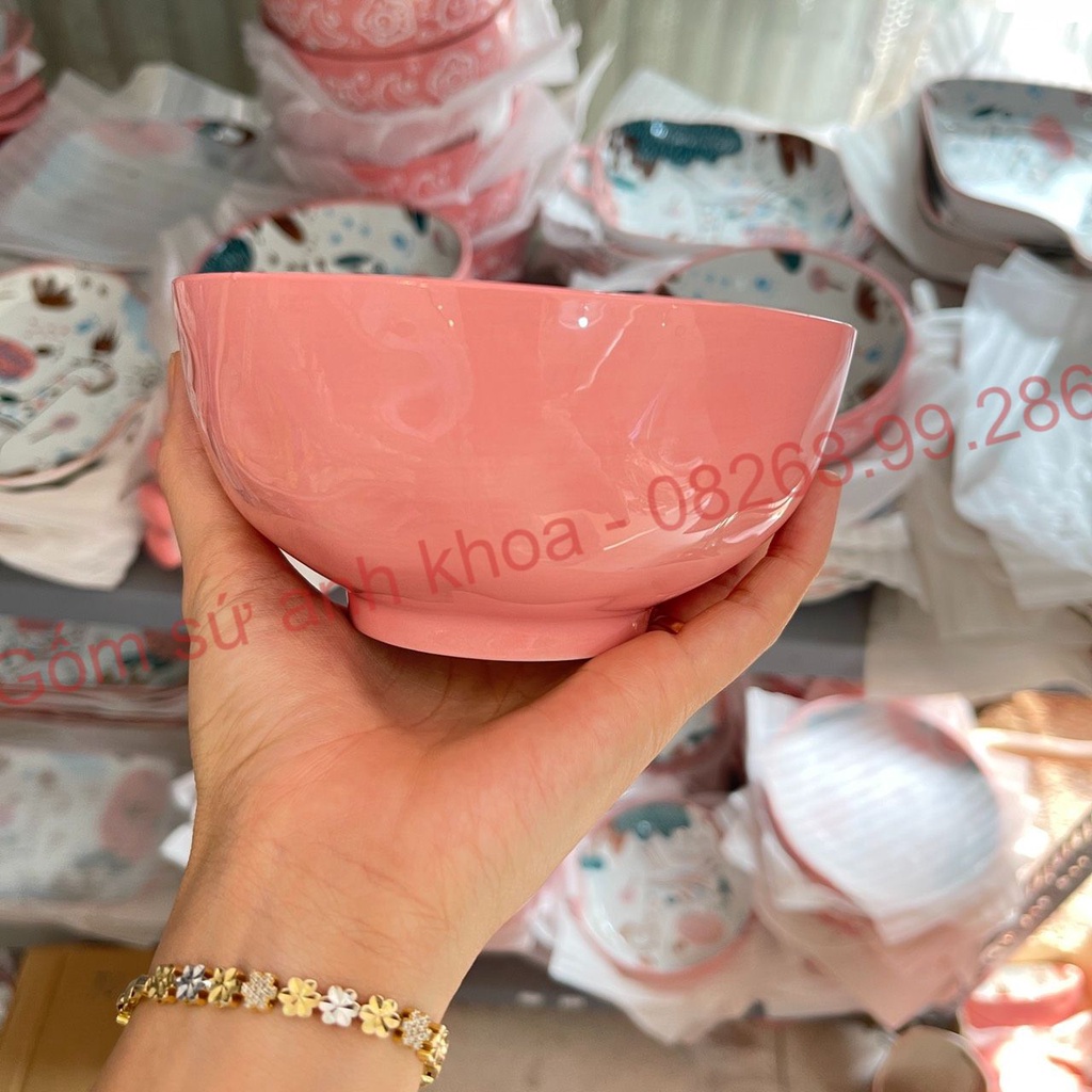 Bộ bát đĩa sứ,Chén Dĩa Sứ Bát Ăn Cơm Decor sét bát đĩa hươu hồng 13 món cực kỳ đáng yêu.