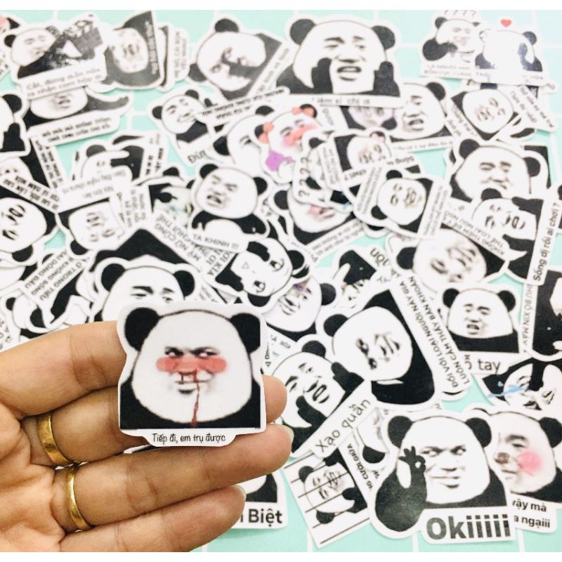 sticker gấu trúc baozou manhua meme (combo 10 - 50 cái,random hình)